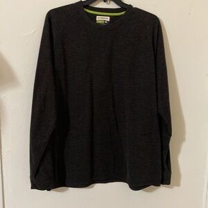 Brown heather long sleeve Magellan crew neck shirt.